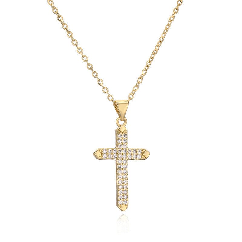 Micro-Inlaid Turquoise Cross Necklace