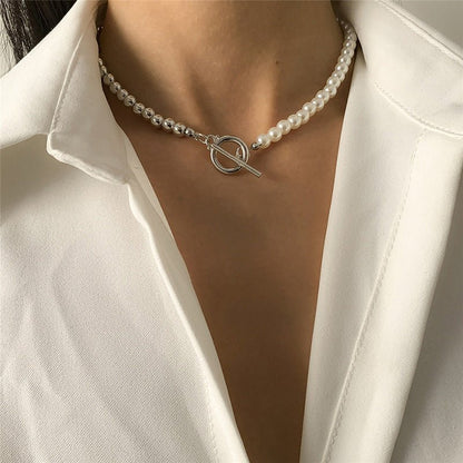 Asymmetric Pearl Necklace