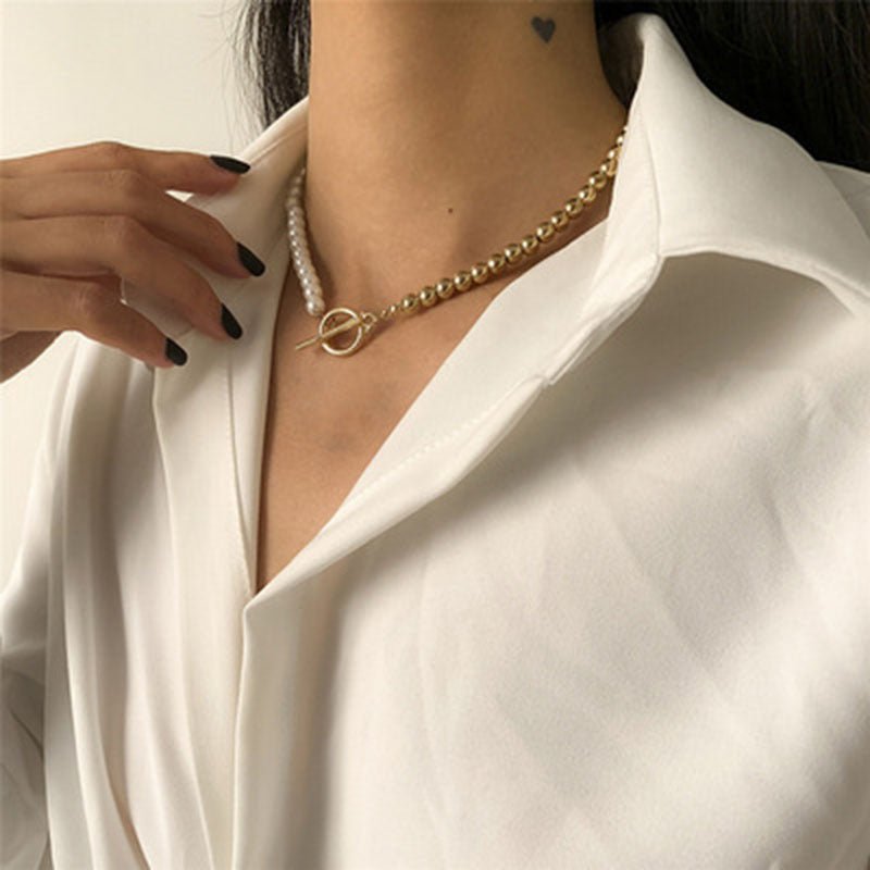 Asymmetric Pearl Necklace