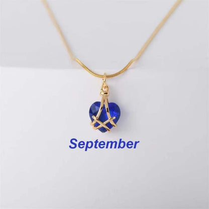 Birthstone Princess Style Love Necklace