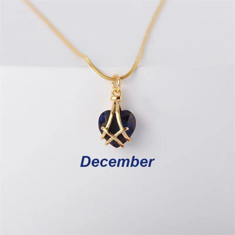 Birthstone Princess Style Love Necklace
