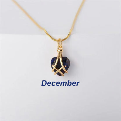 Birthstone Princess Style Love Necklace
