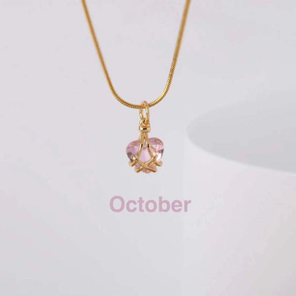 Birthstone Princess Style Love Necklace
