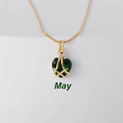 Birthstone Princess Style Love Necklace