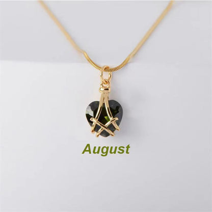 Birthstone Princess Style Love Necklace
