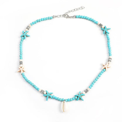 Bohemian Handmade Turquoise Starfish Necklace