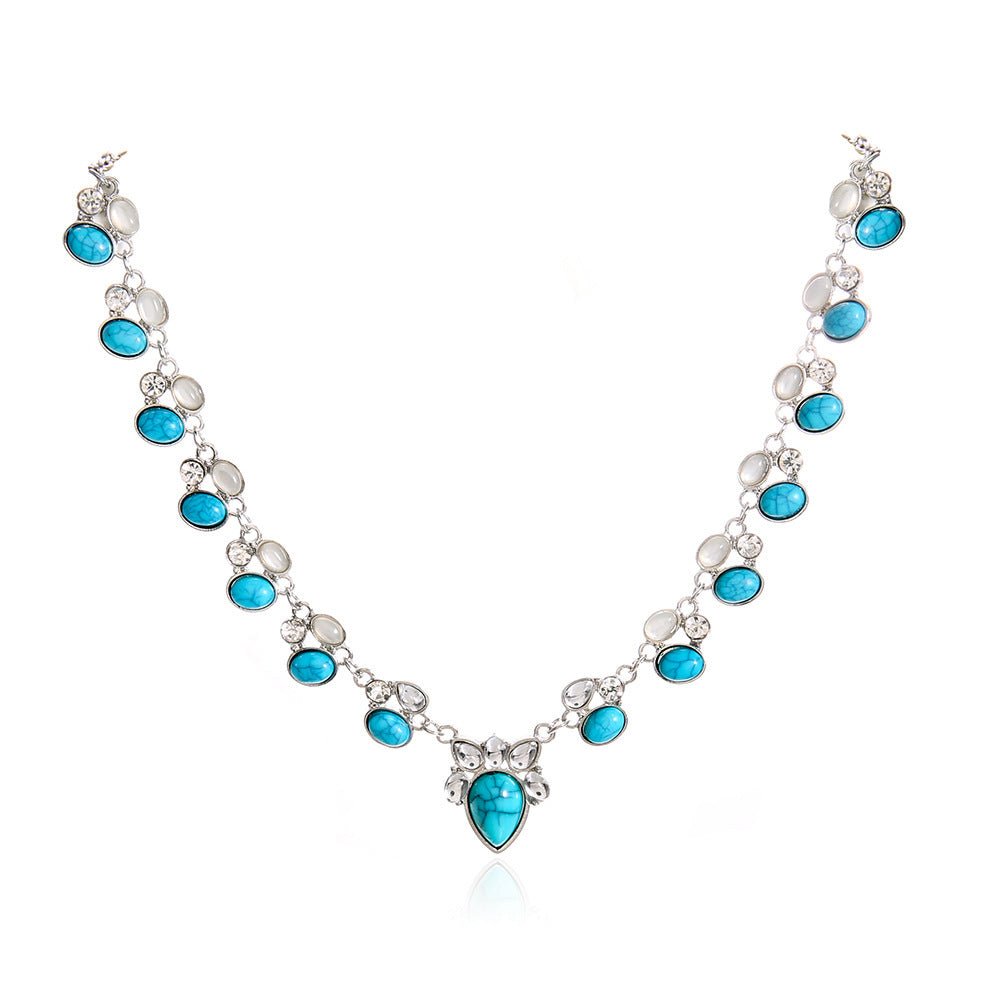 Boho Turquoise Flower Necklace