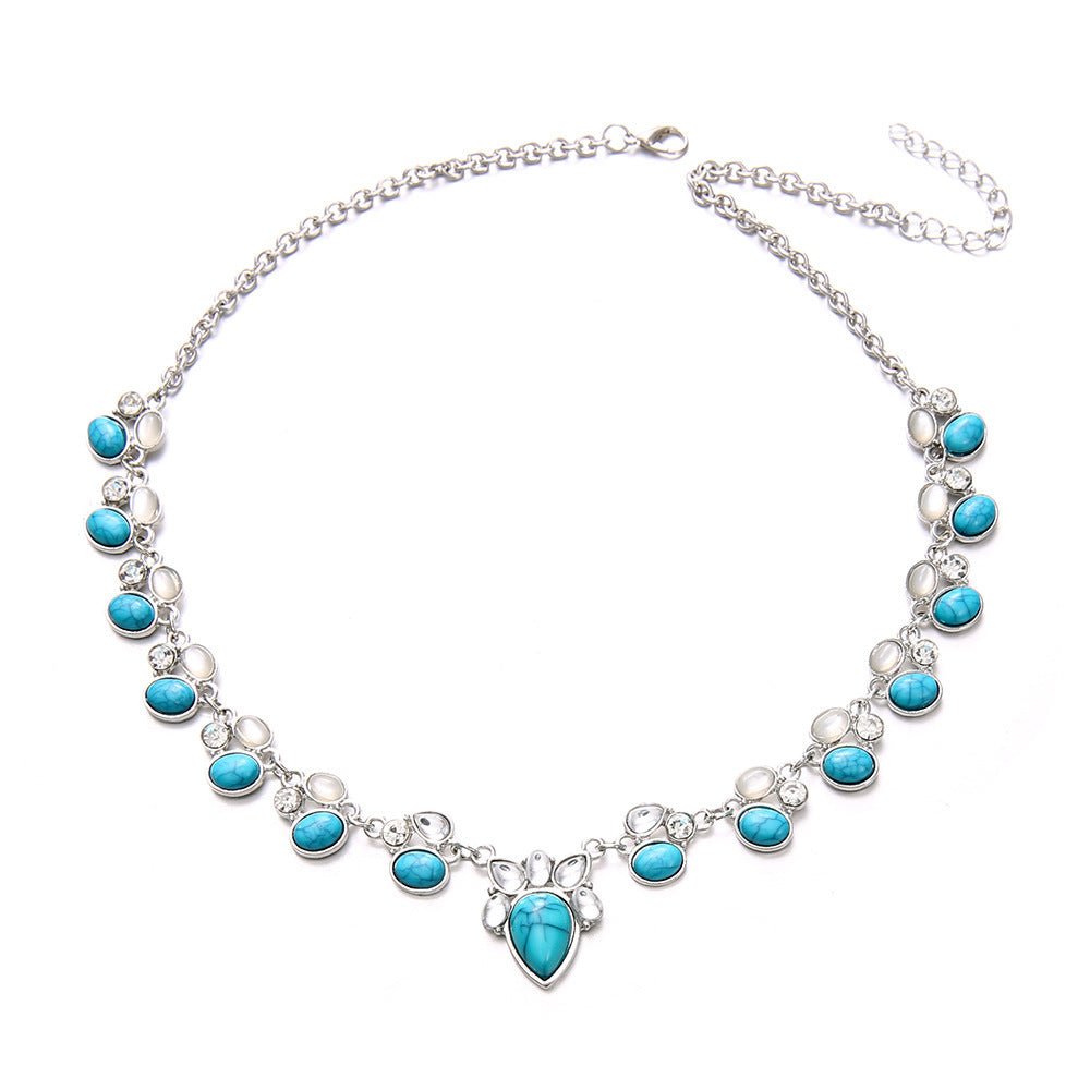 Boho Turquoise Flower Necklace