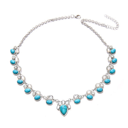 Boho Turquoise Flower Necklace