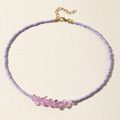 Colorful Rice Beads Crystal & Necklaces