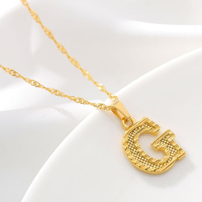 Gold Initial Letter Necklace – 18K Gold Plated A–Z Alphabet