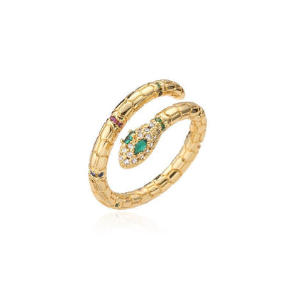 Gold Snake Ring for Women – Adjustable