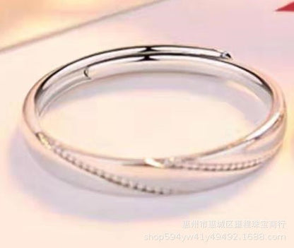 Him & Her Sterling Silver Couple Rings – Adjustable