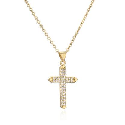 Micro-Inlaid Turquoise Cross Necklace