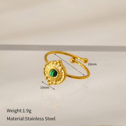Natural Stone Turquoise Ring – Adjustable