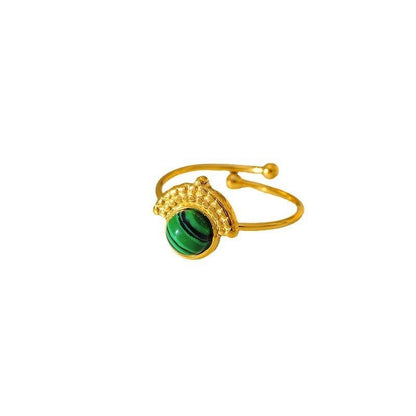 Natural Stone Turquoise Ring – Adjustable