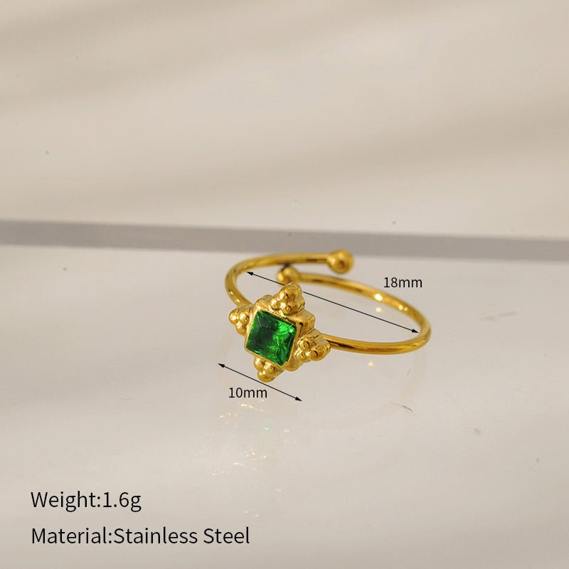 Natural Stone Turquoise Ring – Adjustable