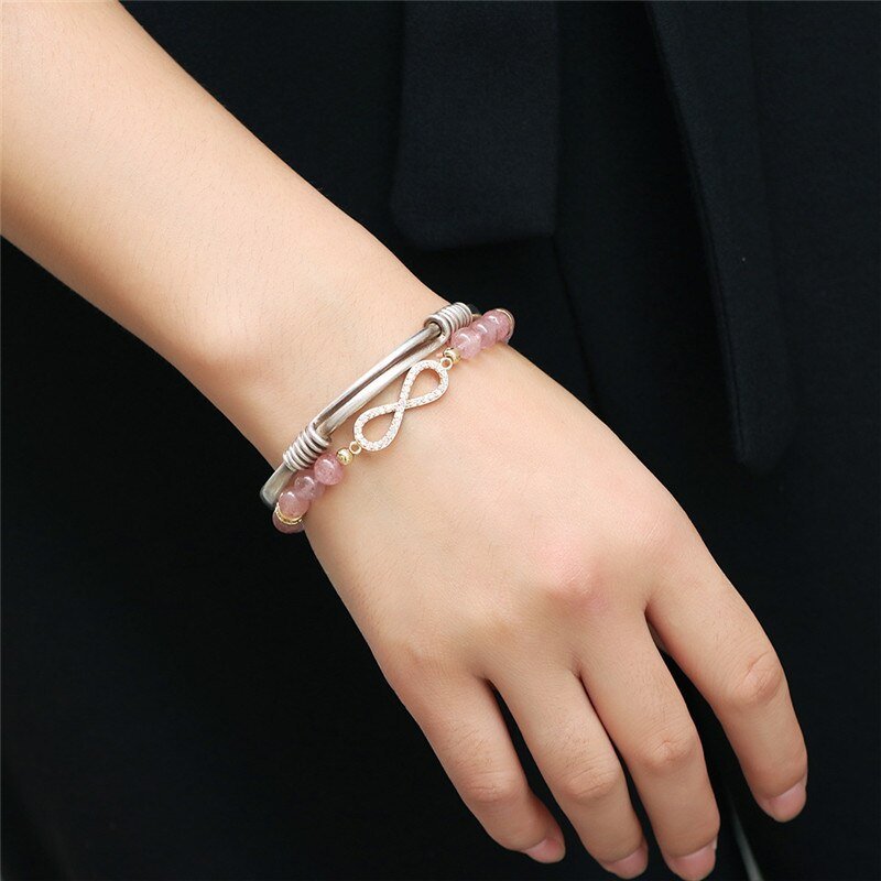 Natural Strawberry Crystal Zircon Bracelet