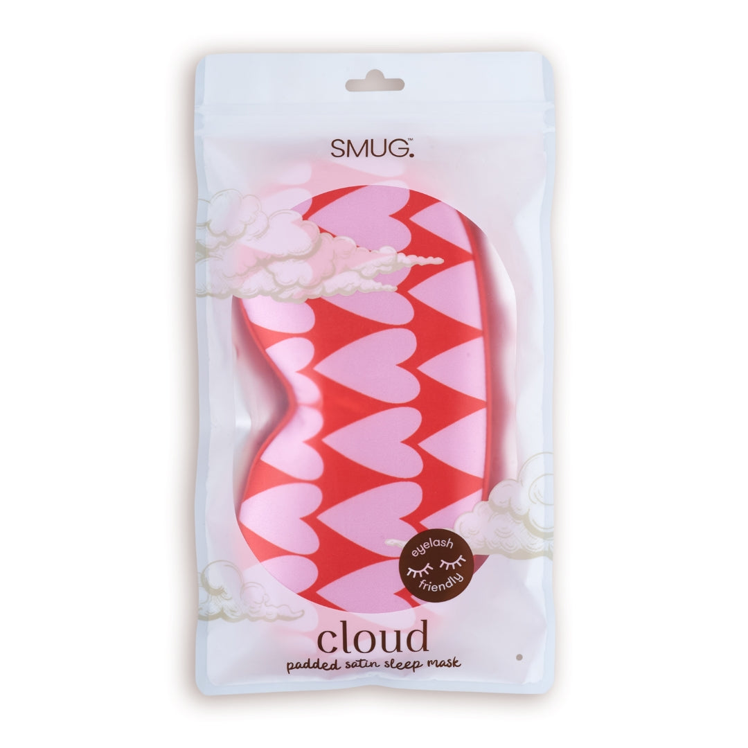 Cloud Padded Satin Sleep Mask - Longheart Print