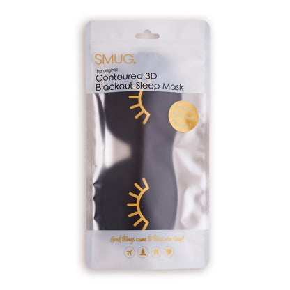 Contoured 3D Blackout Sleep Mask - Wink Print, Black