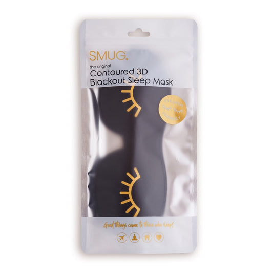 Contoured 3D Blackout Sleep Mask - Wink Print, Black