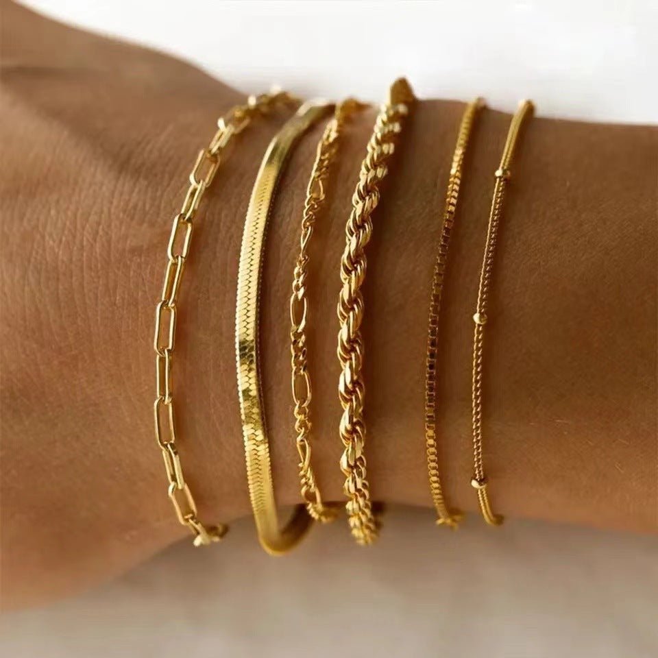 Stainless Steel 5-Piece Bracelet Set