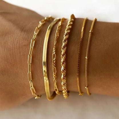 Stainless Steel 5-Piece Bracelet Set