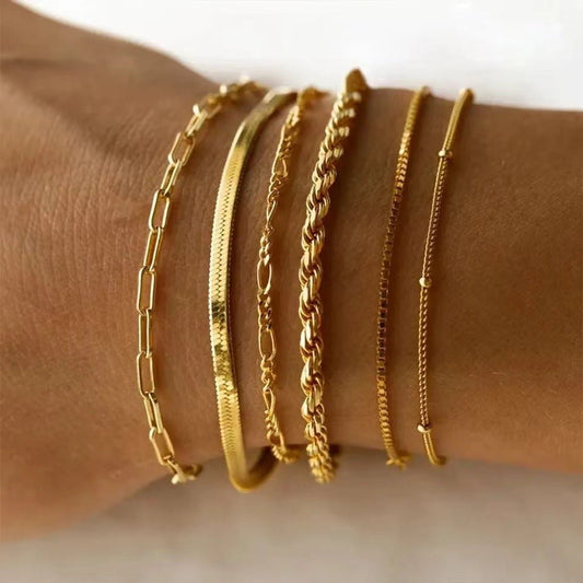 Stainless Steel 5-Piece Bracelet Set