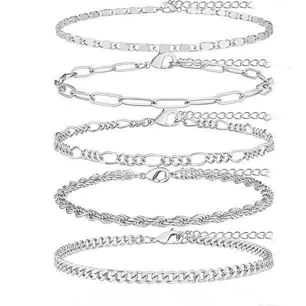 Stainless Steel 5-Piece Bracelet Set