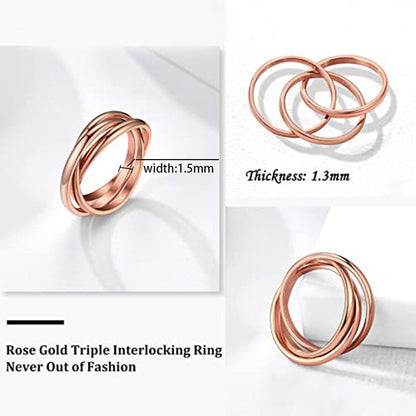 Three-Ring Rotating Anxiety Relief Ring