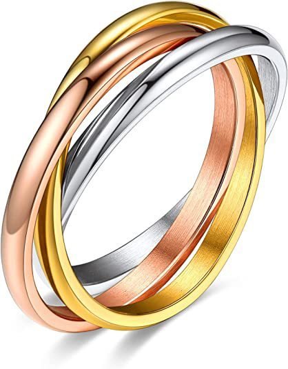 Three-Ring Rotating Anxiety Relief Ring